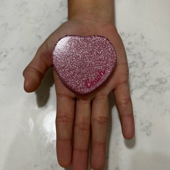 Coach Pink Glitter Heart Clutch - Picture 9 of 11
